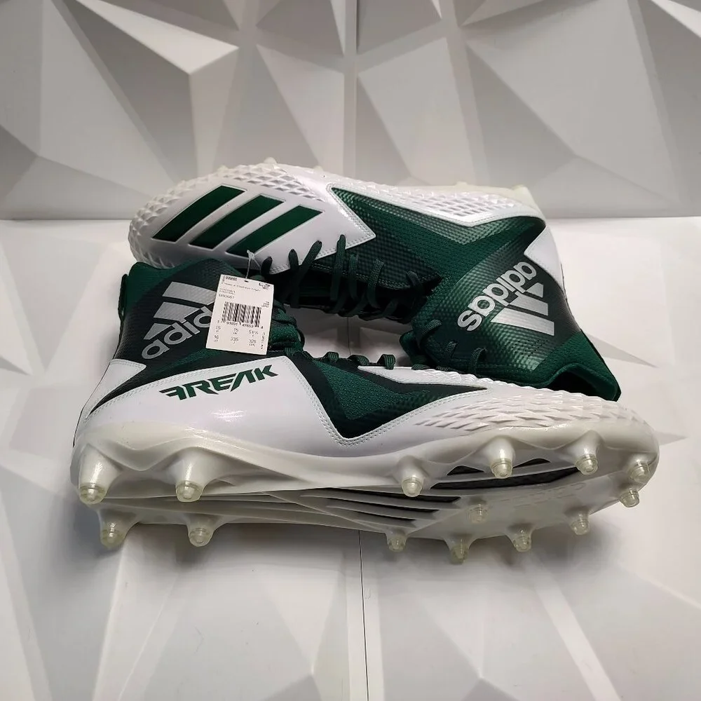 Adidas Mens Football Cleats 16 White Green Shoe Lacrosse Freak X Carbon High - Picture 6 of 13